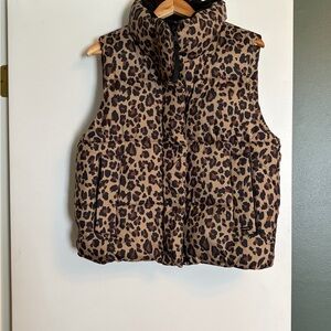 Levi’s Leopard Print Puffer Vest - Brown/Black